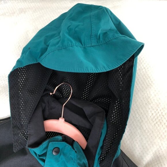 Vtg Far West Gor-tex Hooded Jacket Coat Windbreaker Unisex Teal Black Medium M - Picture 9 of 15